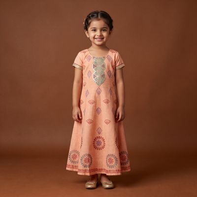JEEL Children Anarkali - Peach