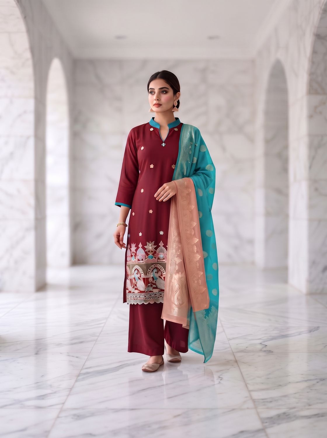 JEEL Punjabi Suit - Maroon