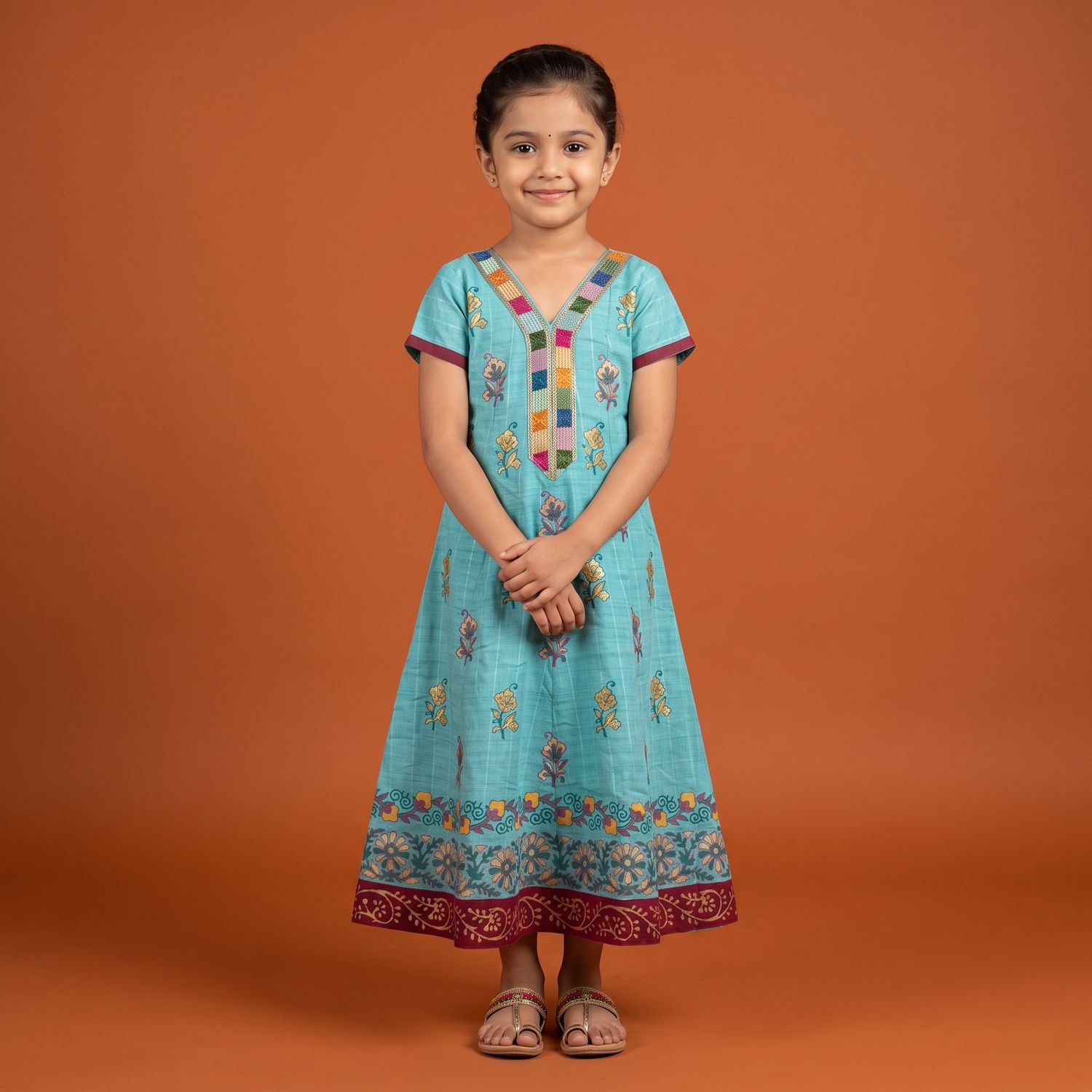 JEEL Children Anarkali - Turquoise