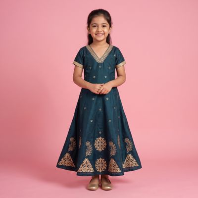JEEL Children Anarkali - Dark Grey