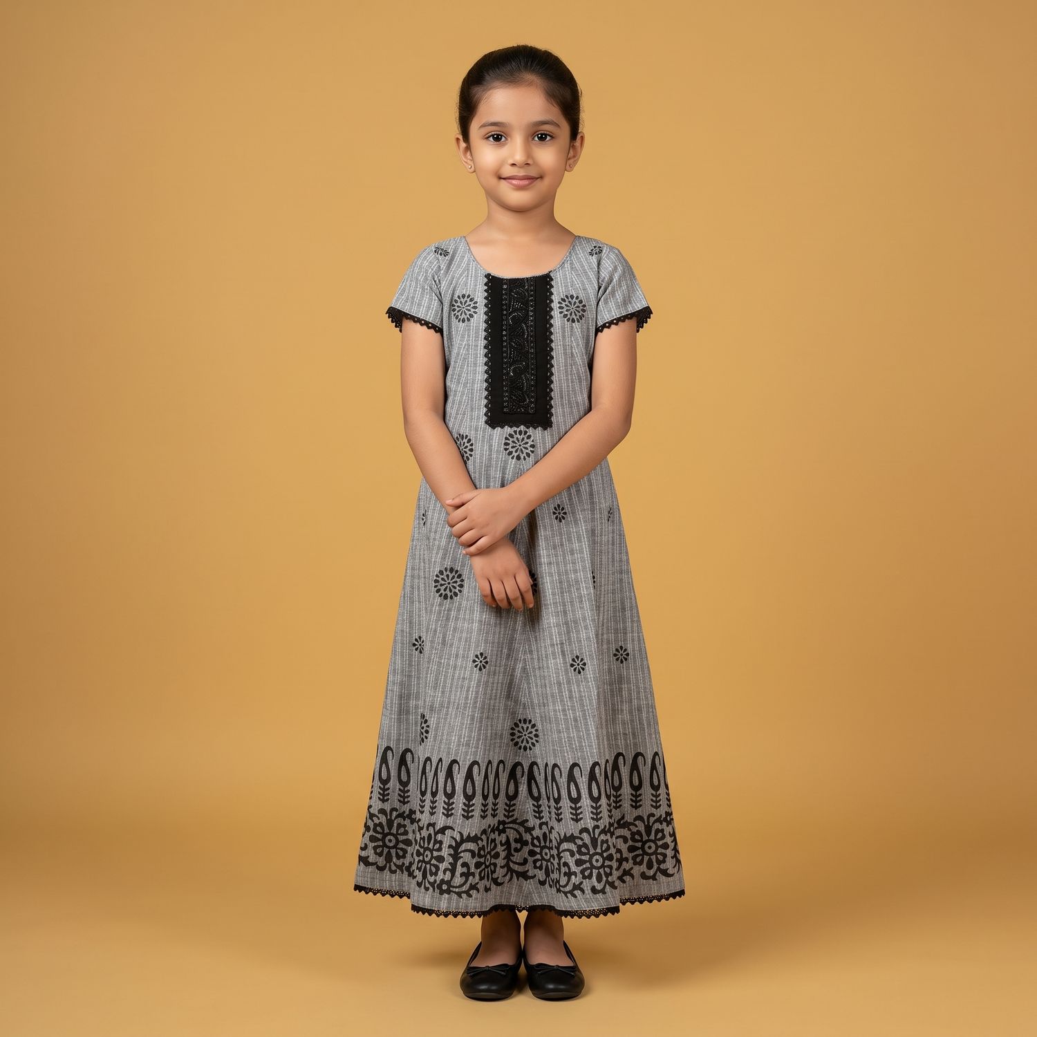JEEL Children Anarkali - Grey