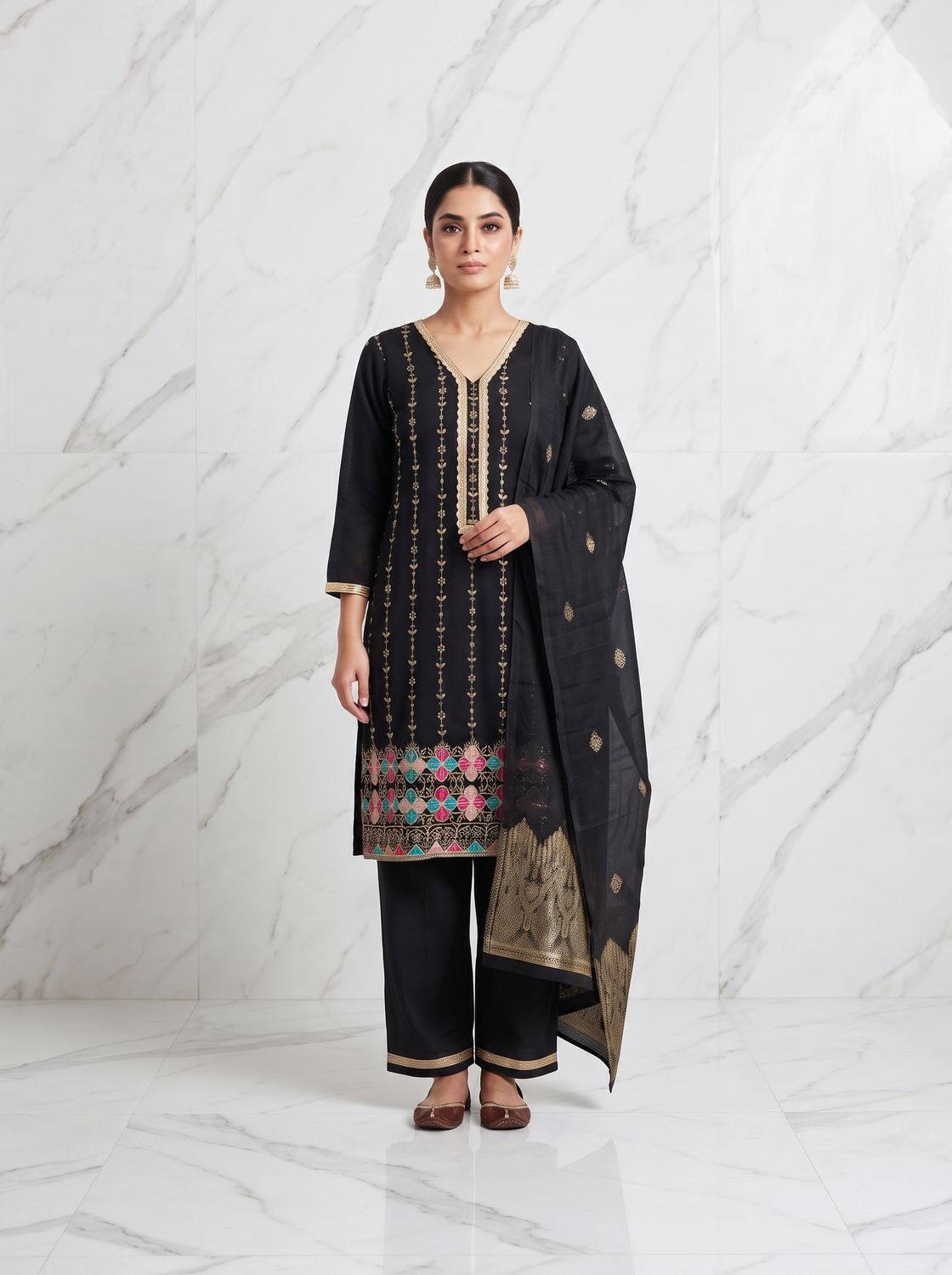 JEEL Punjabi Suit - Black