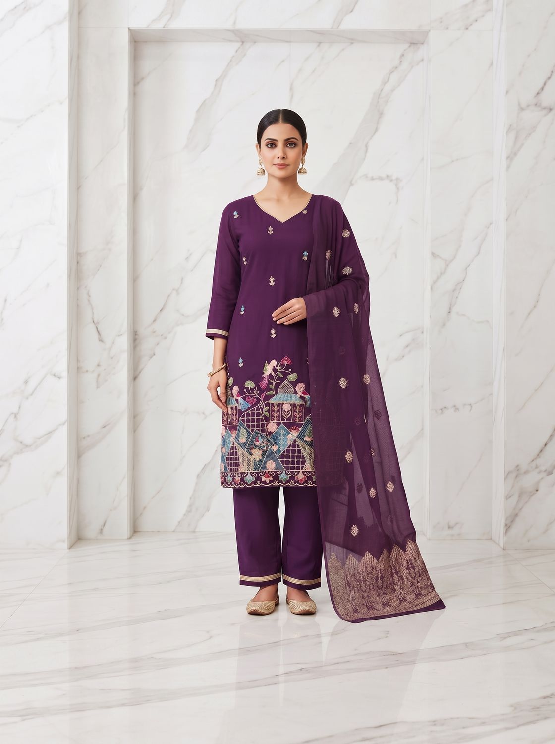 JEEL Punjabi Suit - Purple