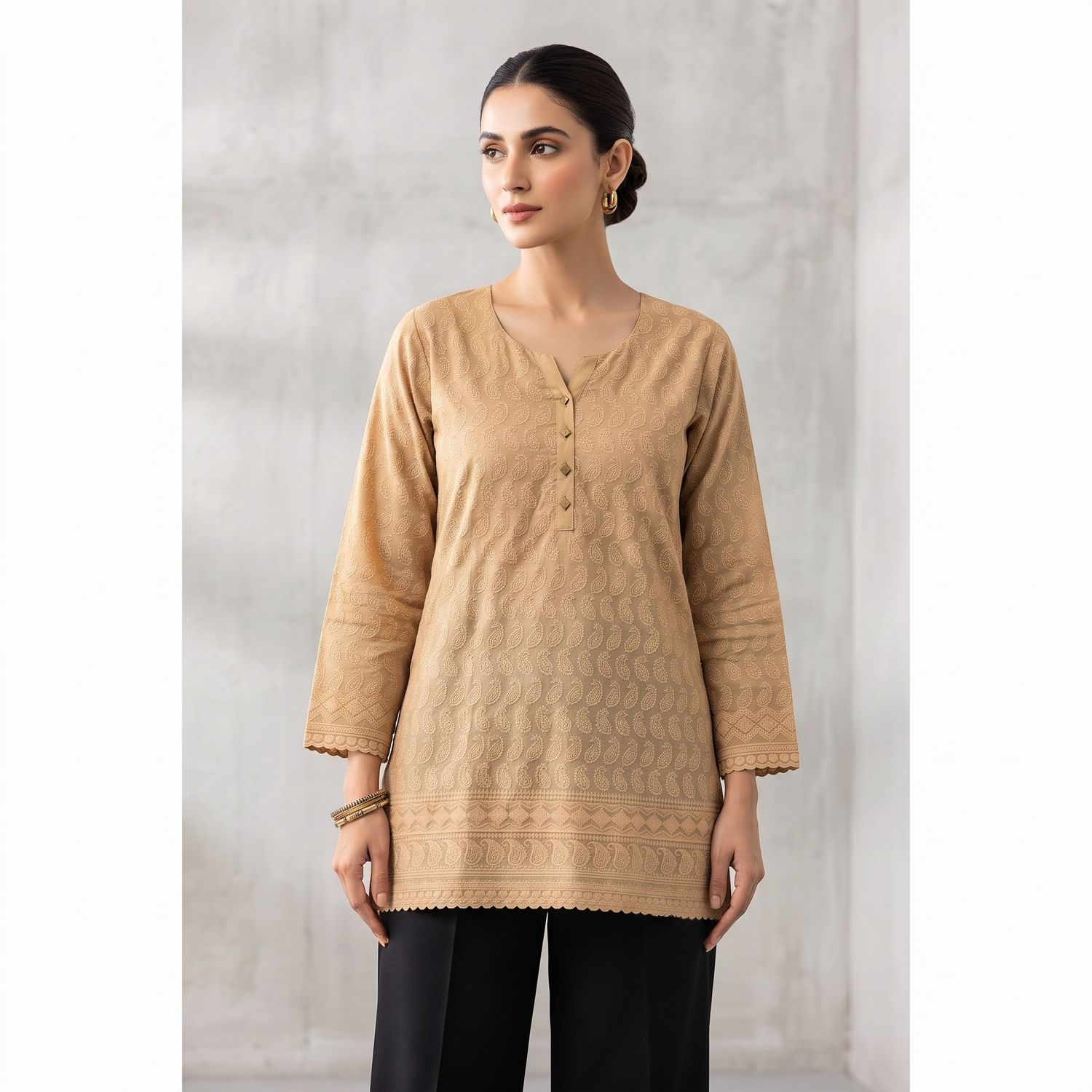 JEEL Short Kurti - Beige