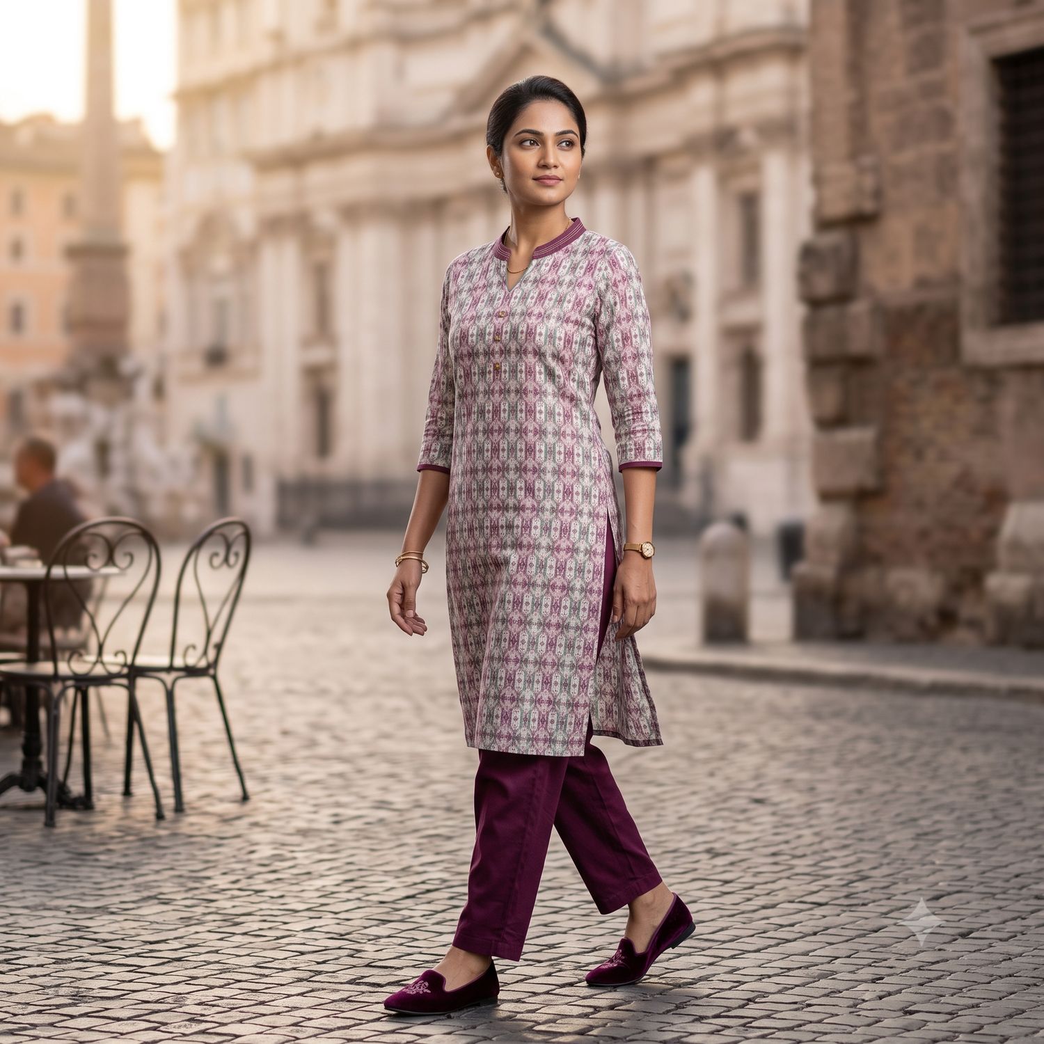 JEEL Kurti &amp; Pant Set - Chikan