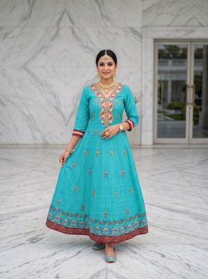 JEEL Anarkali - Turquoise