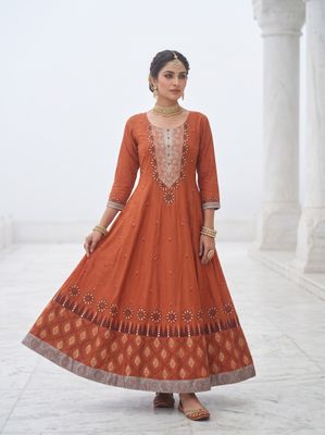 JEEL Anarkali - Clay Orange JEEL Anarkali - Clay Orange