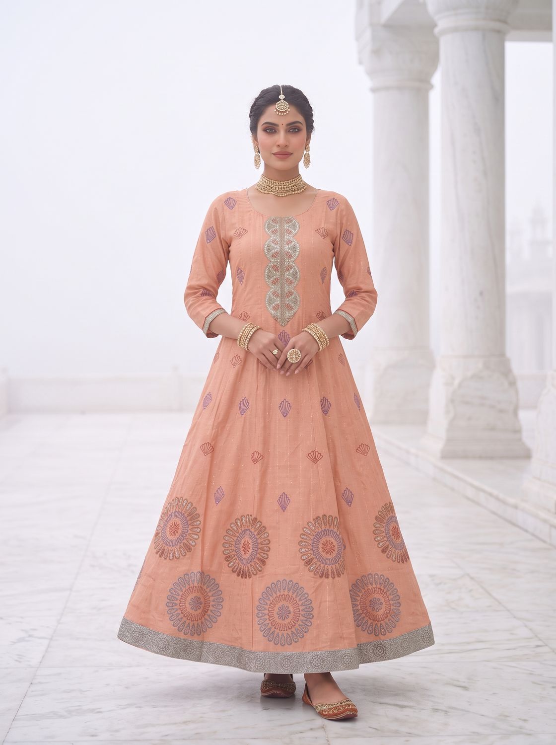 JEEL Anarkali - Peach