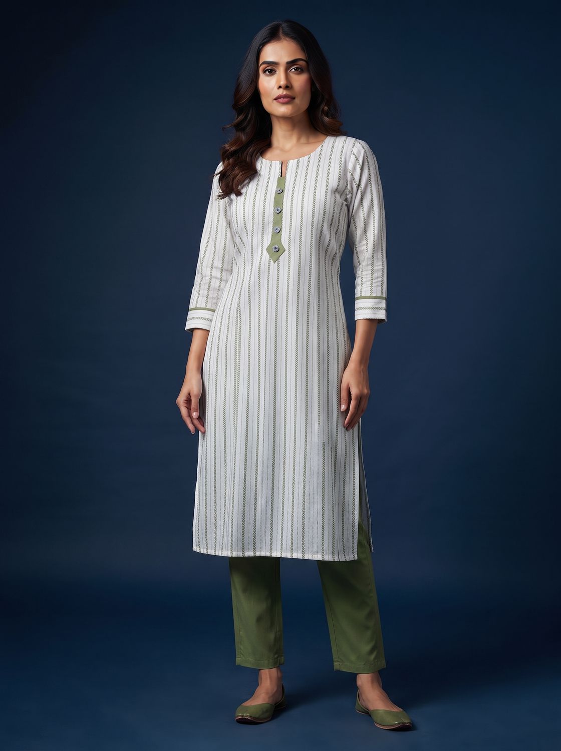 JEEL Kurti &amp; Pant Set - Green