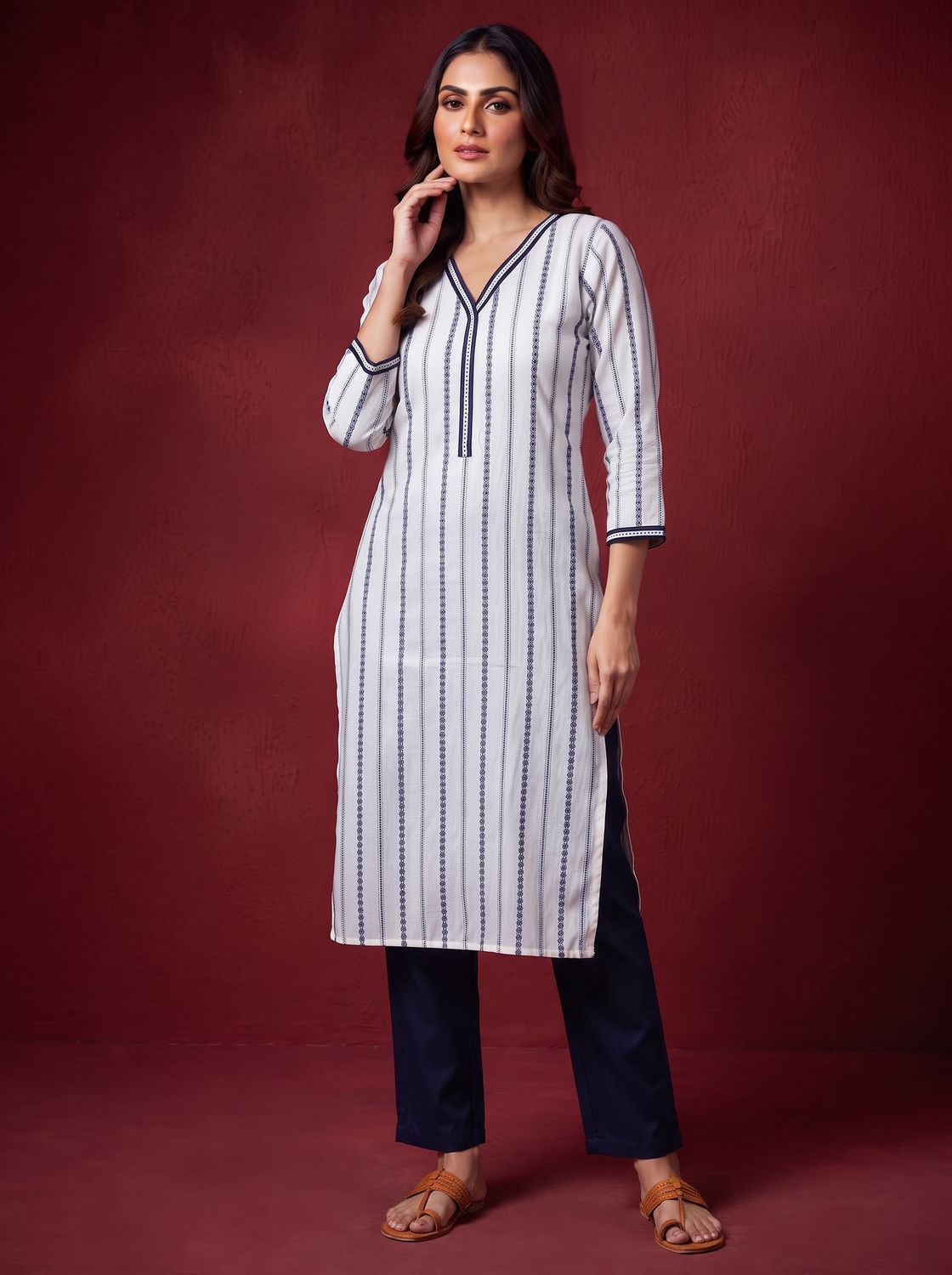 JEEL Kurti &amp; Pant Set - Blue