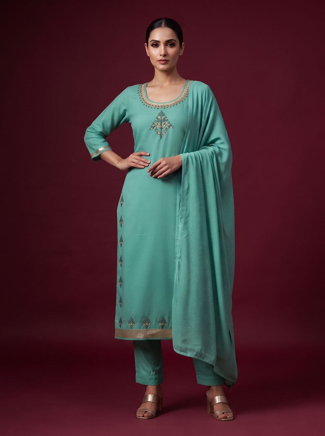 JEEL Punjabi Suit - Turquoise