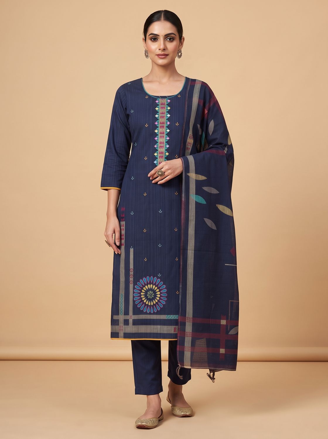 JEEL Punjabi Suit - Navy Blue