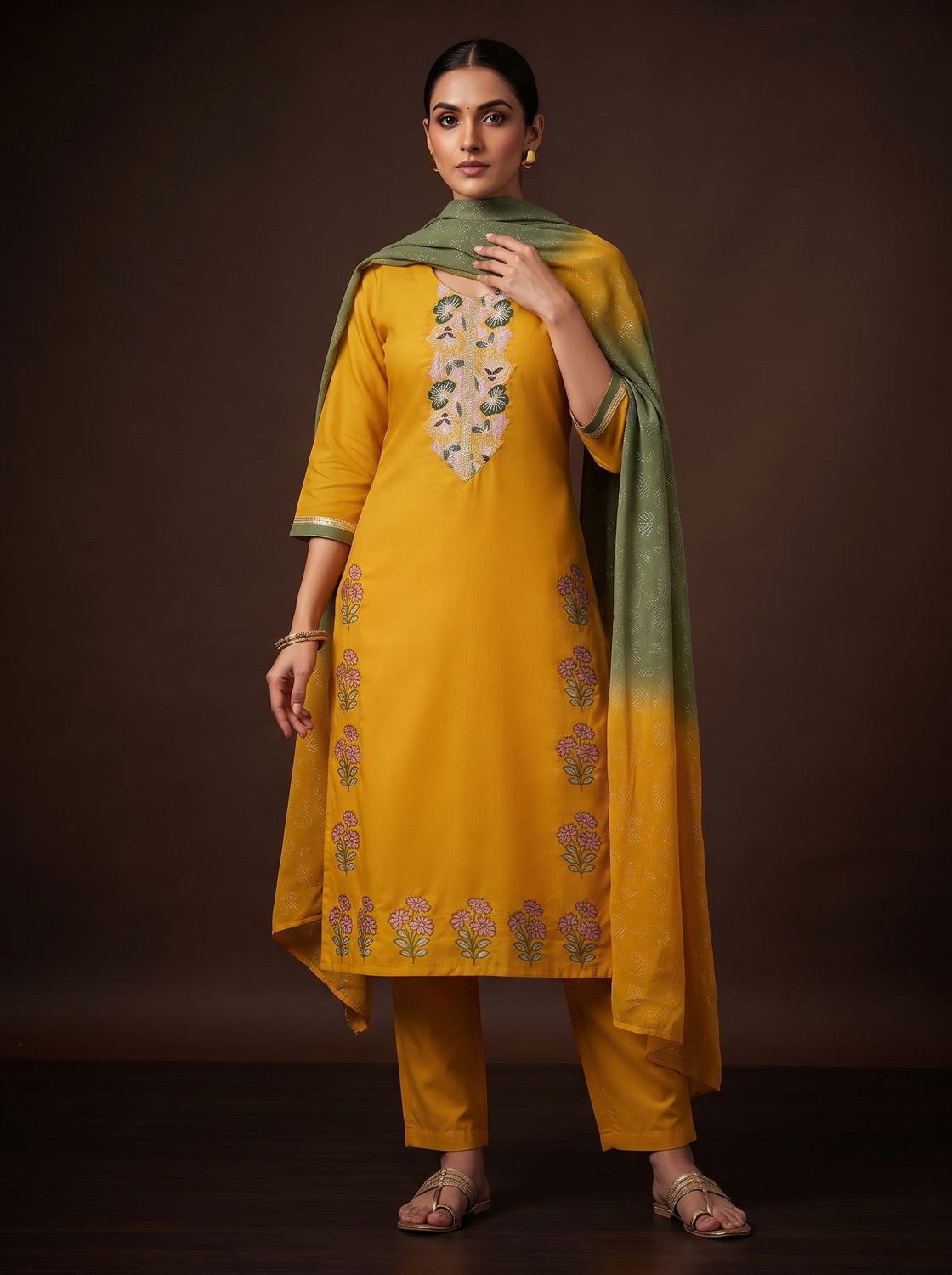JEEL Punjabi Suit - Soft Mustard