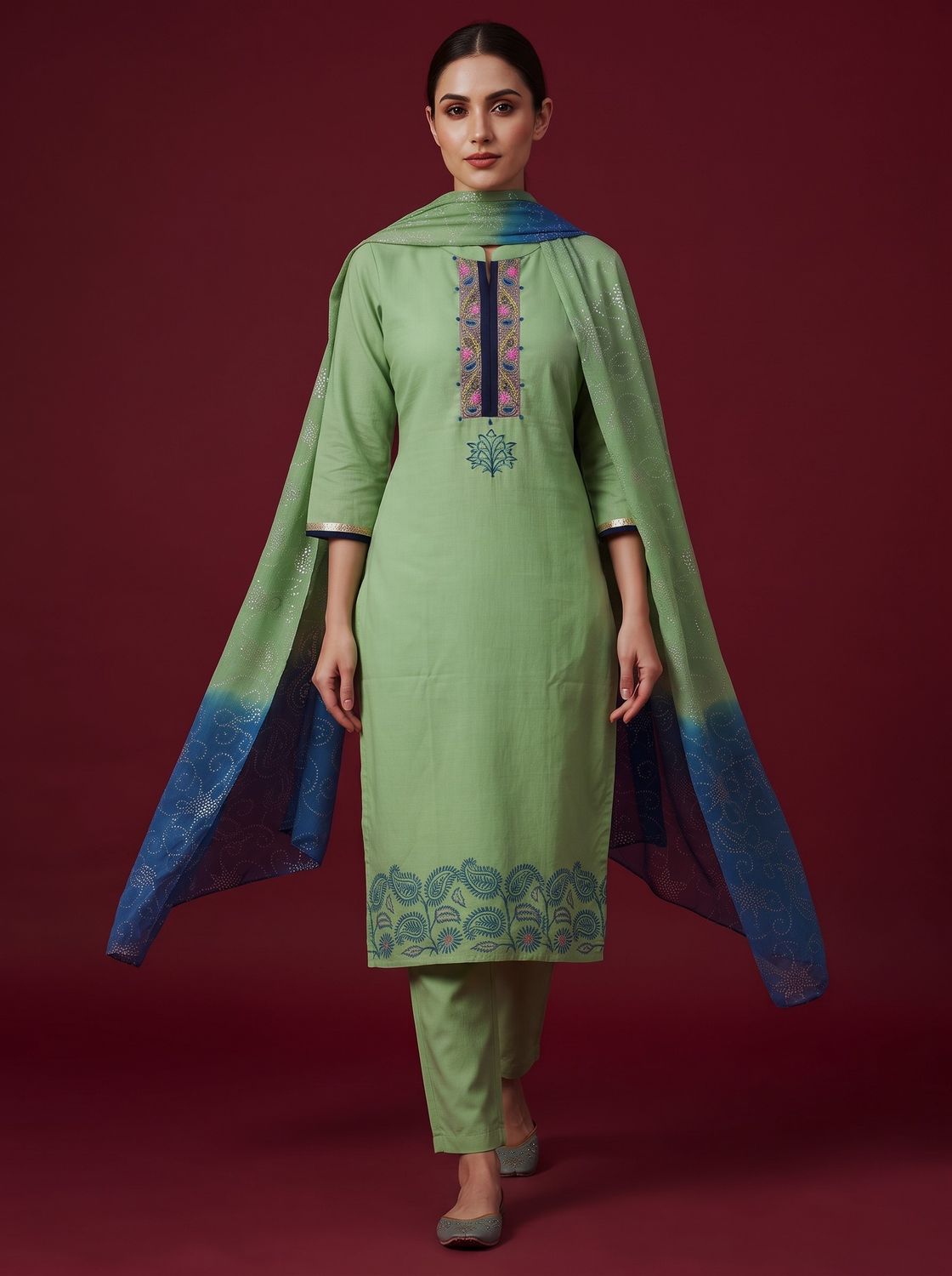 JEEL Punjabi Suit - Mint Green