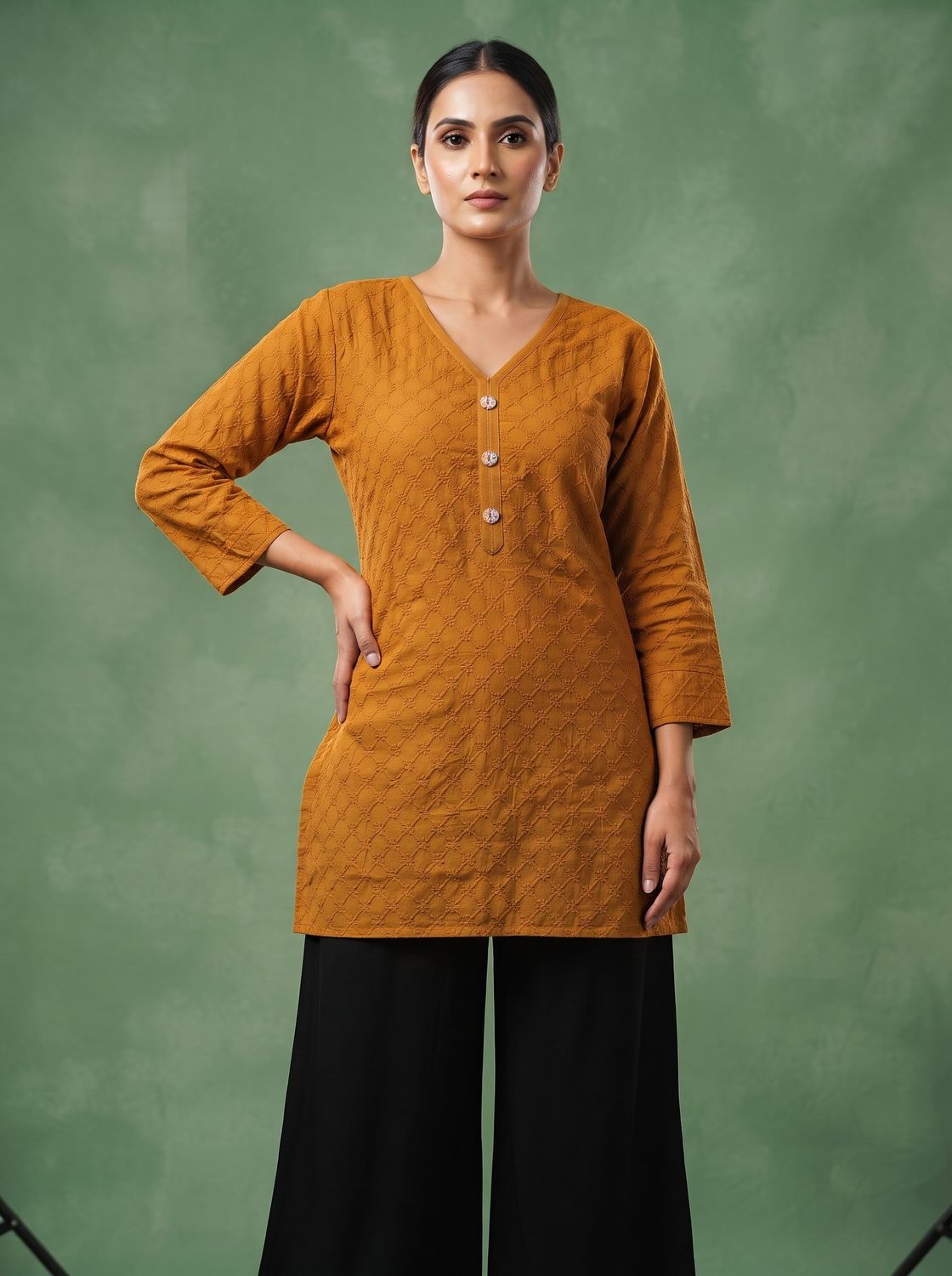 JEEL Short Kurti - Mustard V