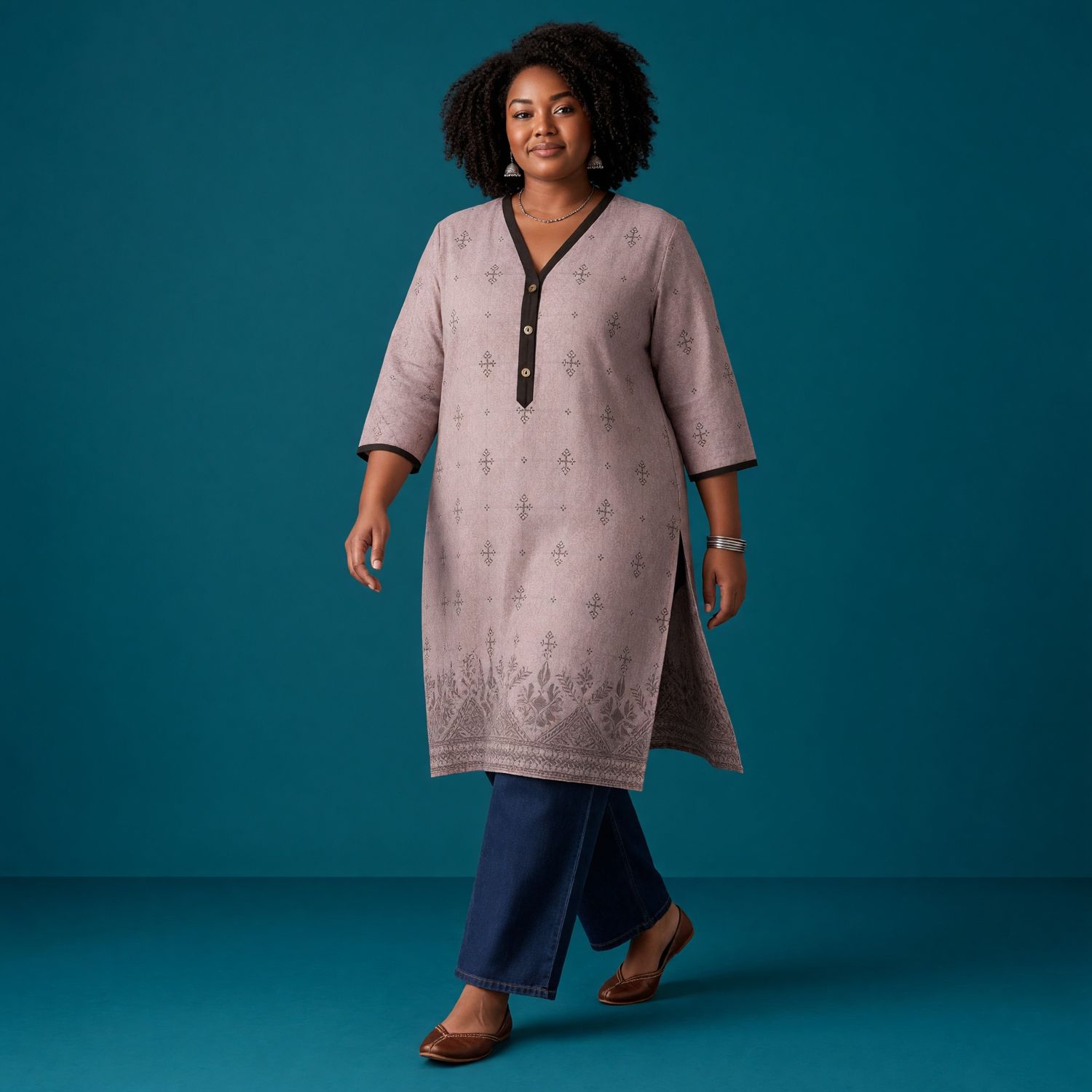 JEEL Casual Kurti - Rose Brown