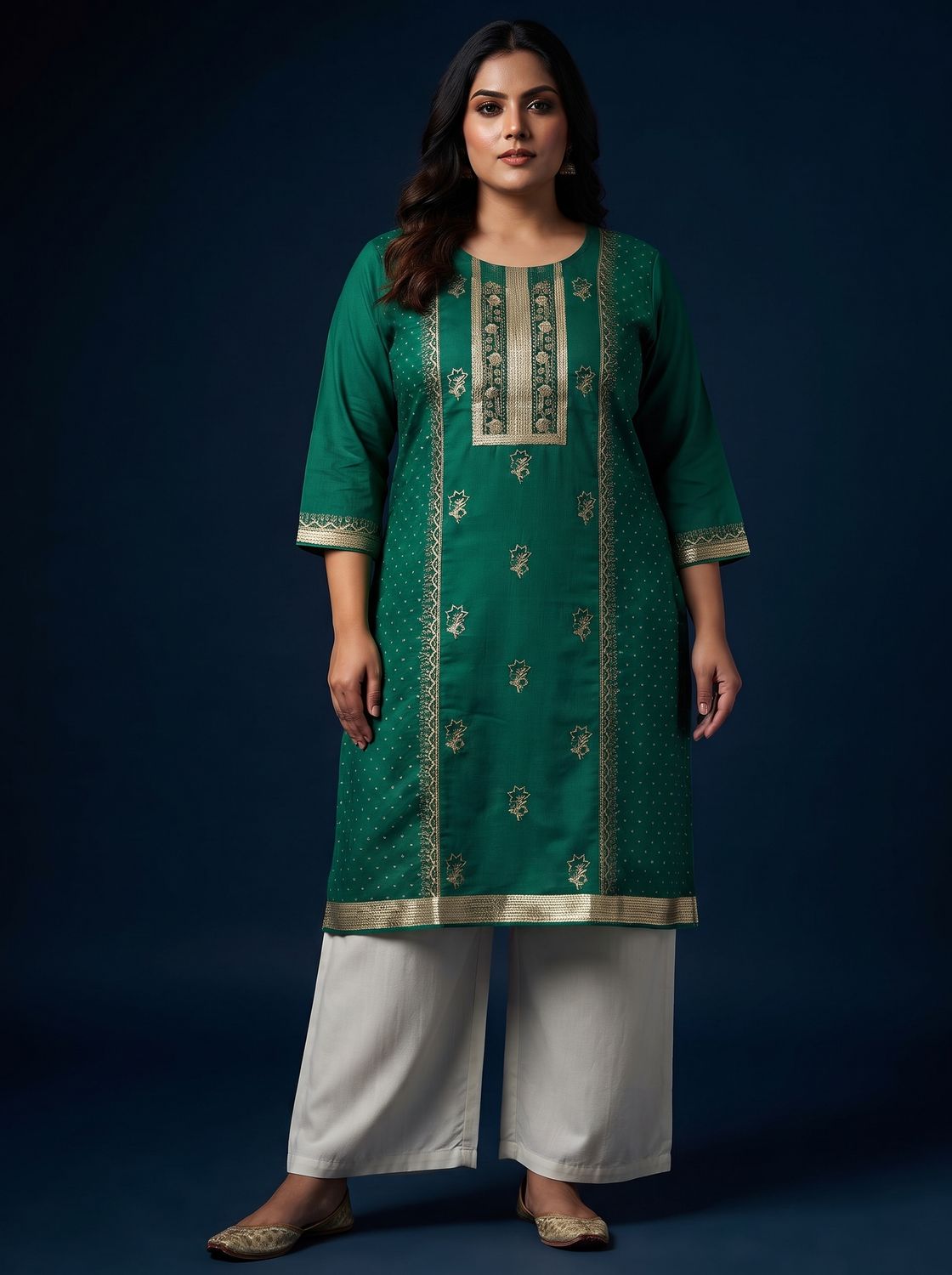 JEEL Classic Kurti - Rama Green