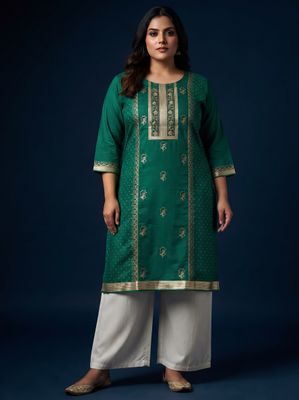 JEEL Classic Kurti - Rama Green