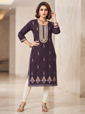 JEEL Classic Kurti - Wine Purple