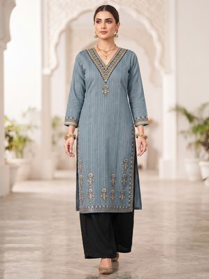 JEEL Classic Kurti - Blue Steel