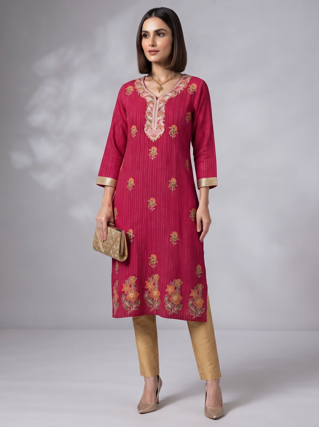 JEEL Classic Kurti - Royal Pink