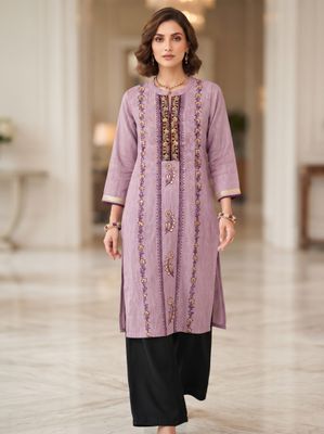 JEEL Classic Kurti - Lilac Elegance (Collar)