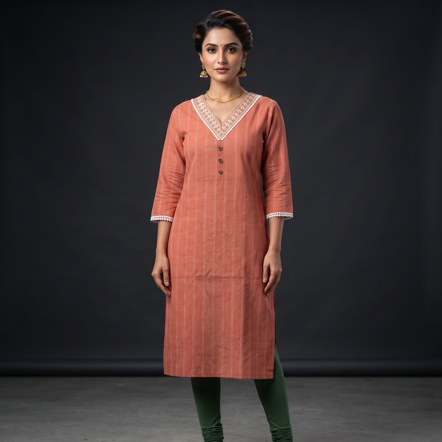 JEEL Casual Kurti - Peach Elegance