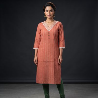JEEL Casual Kurti - Peach Elegance
