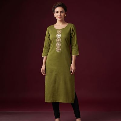 JEEL Casual Kurti - Mehendi Green