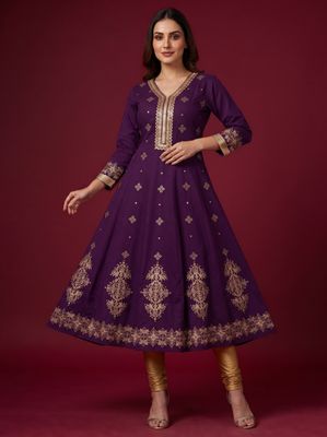 JEEL Anarkali - Deep Purple