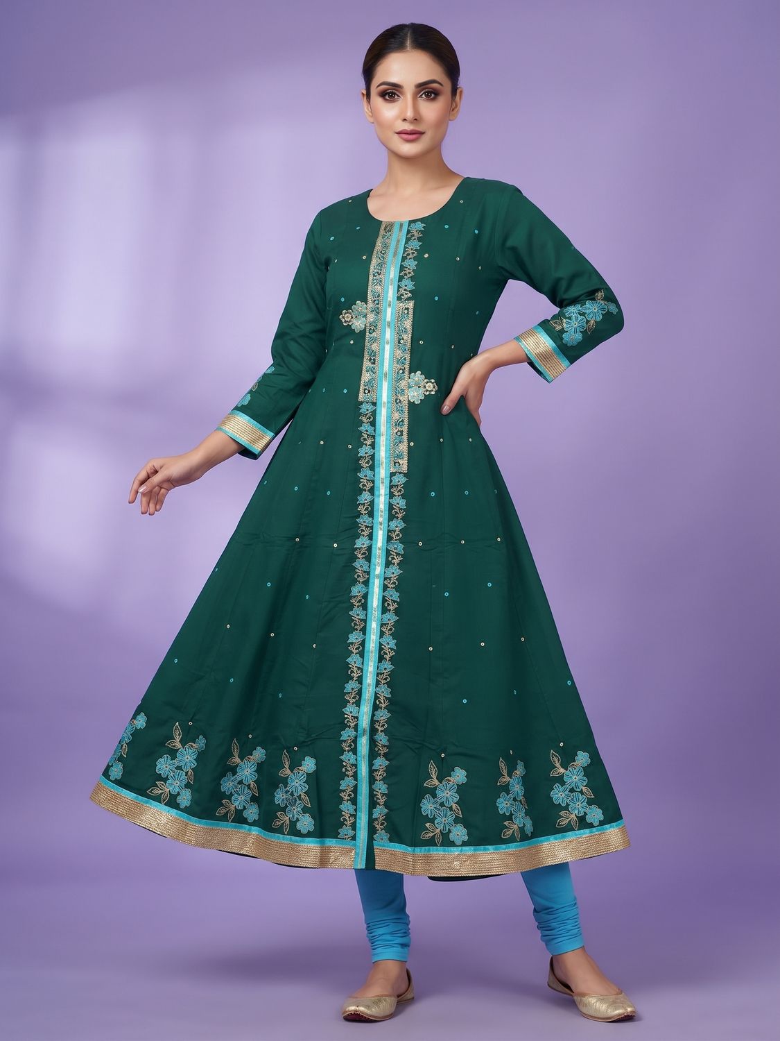 JEEL Anarkali - Lush Green