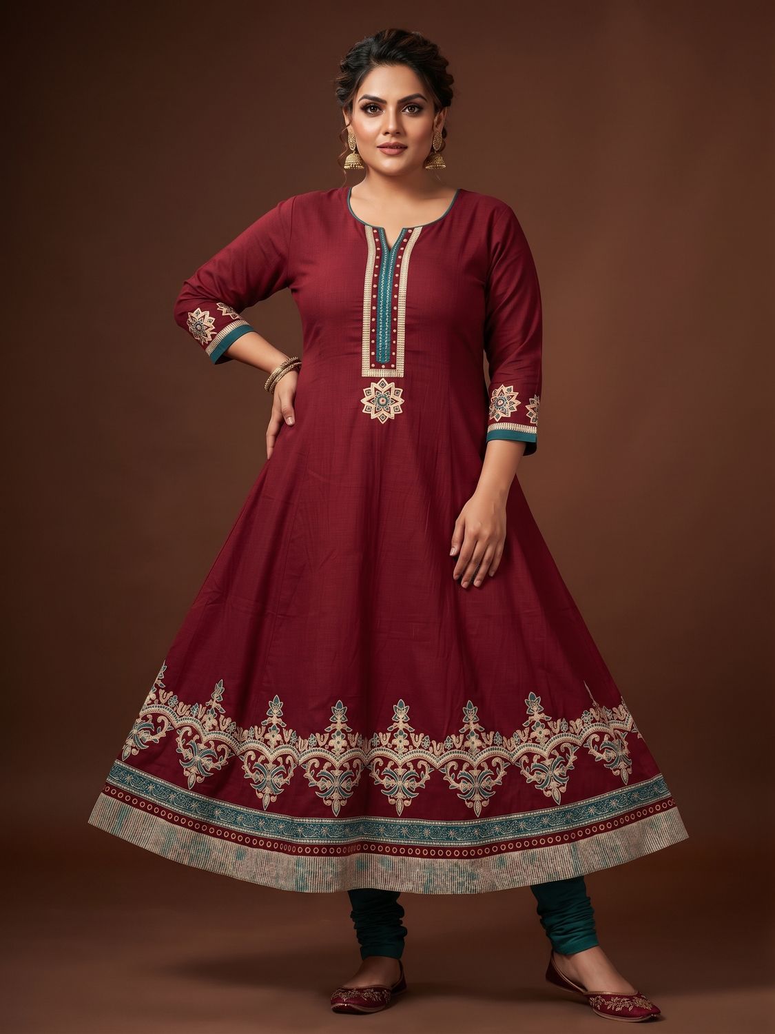 JEEL Anarkali - Maroon