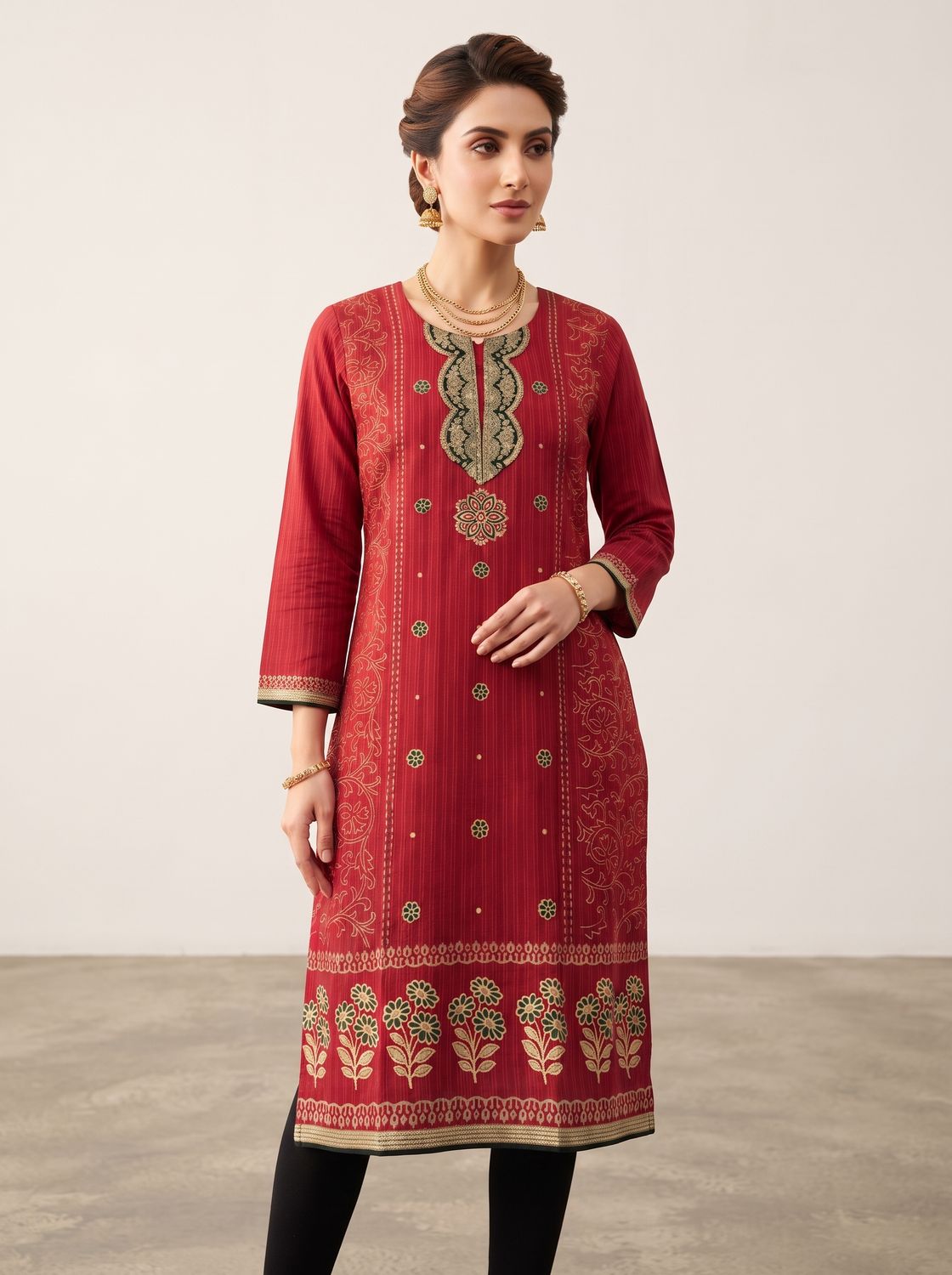 JEEL Classic Kurti - Magenta Glam