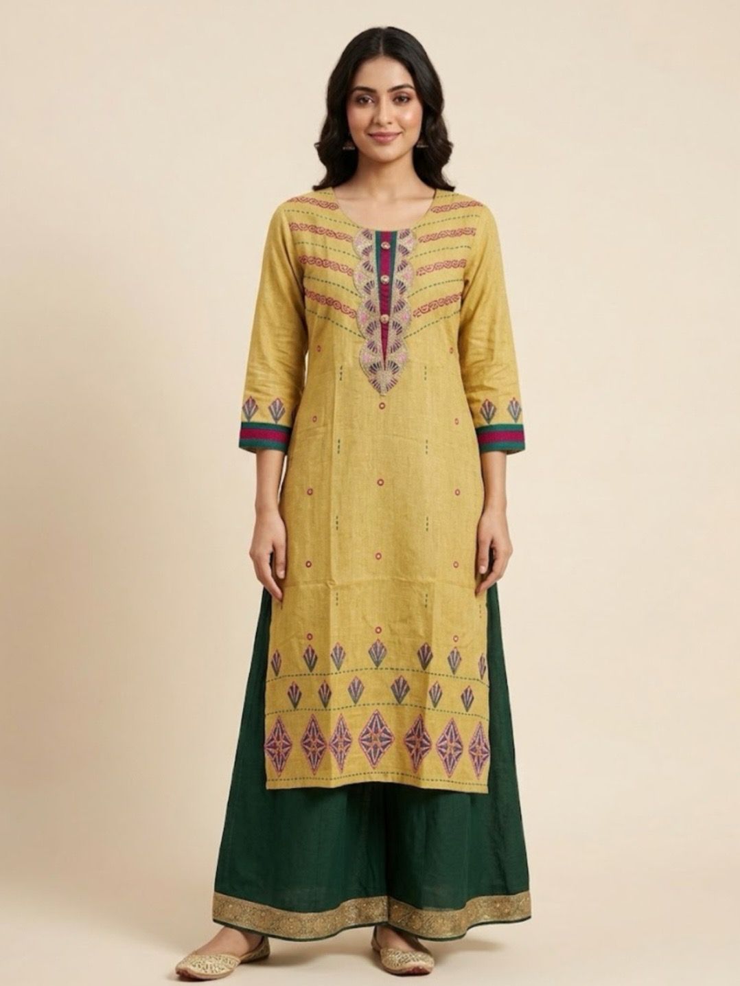 JEEL Classic Kurti - Amber Yellow