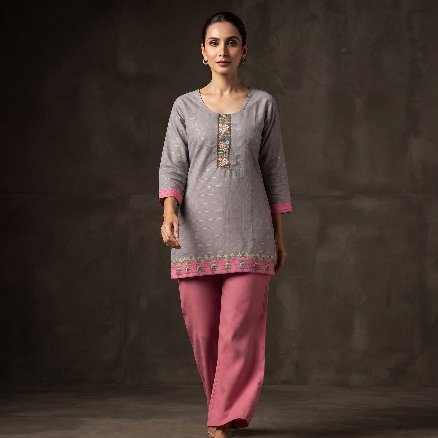 JEEL Short Kurti - Grey