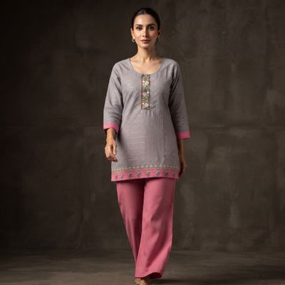 JEEL Short Kurti - Grey