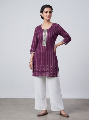JEEL Short Kurti - Wine Purple
