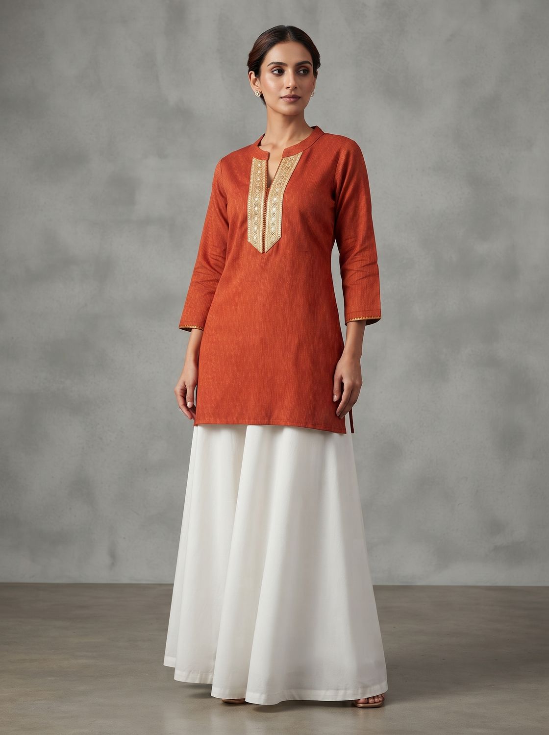 JEEL Short Kurti - Clay Orange