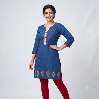 JEEL Short Kurti - Navy Blue