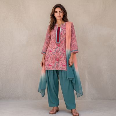JEEL Punjabi Suit - Peach (Farsi Salwar)