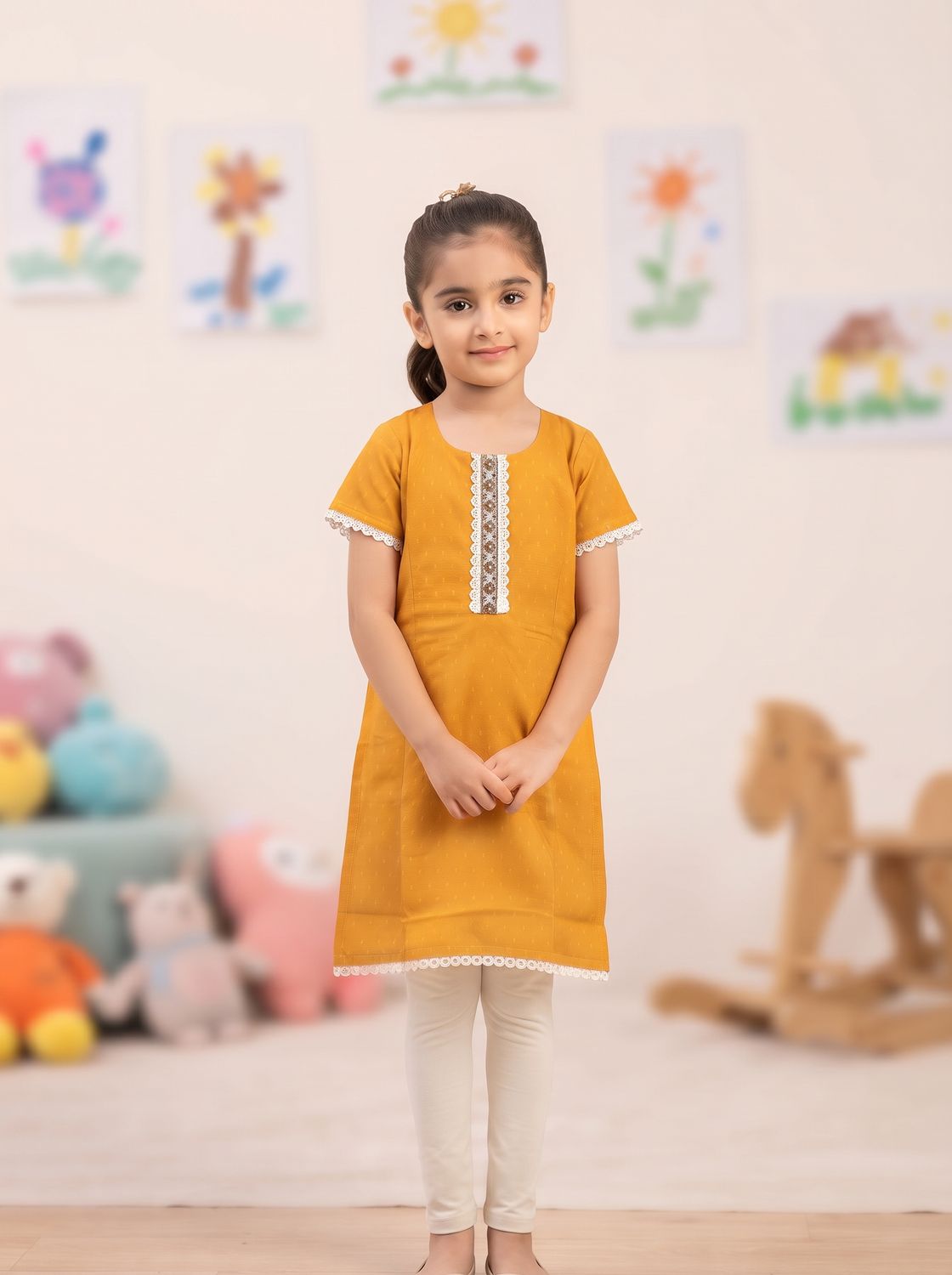JEEL Children Kurti - Yellow