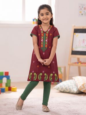 JEEL Children Kurti - Maroon