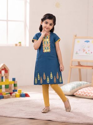 JEEL Children Kurti - Ocean Blue