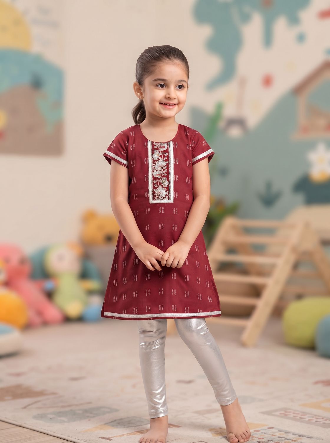 JEEL Children Kurti - Maroon