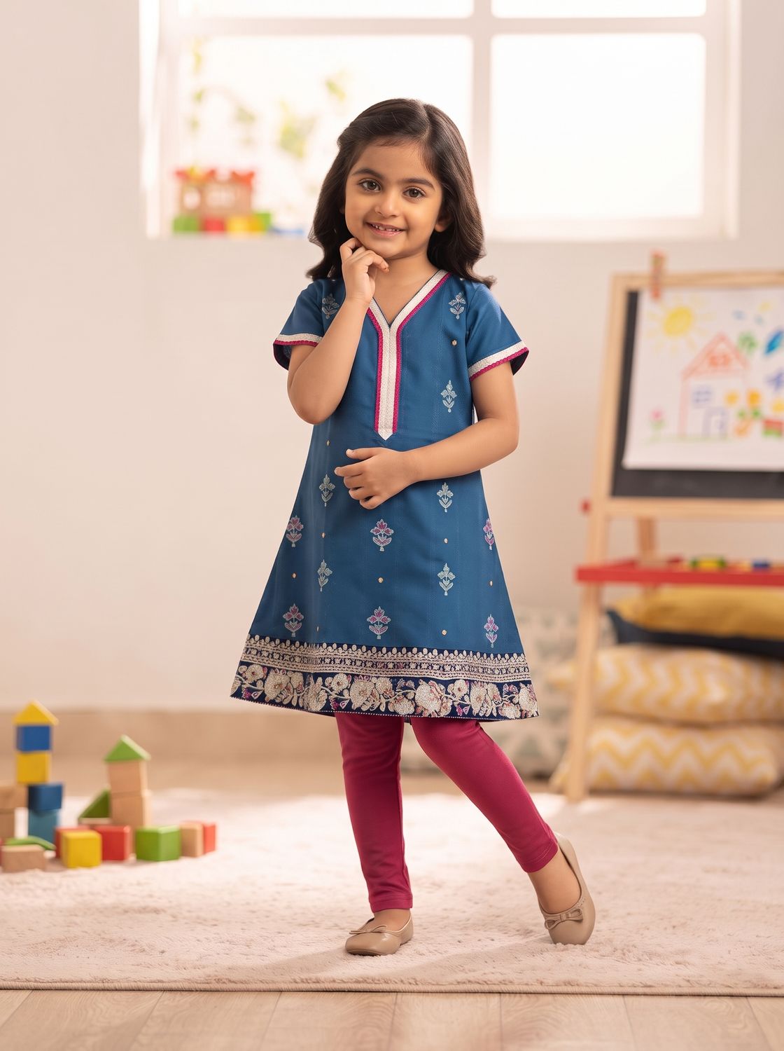 JEEL Children Kurti - Blue