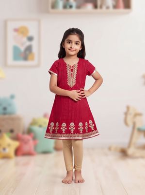 JEEL Children Kurti - Dark Pink