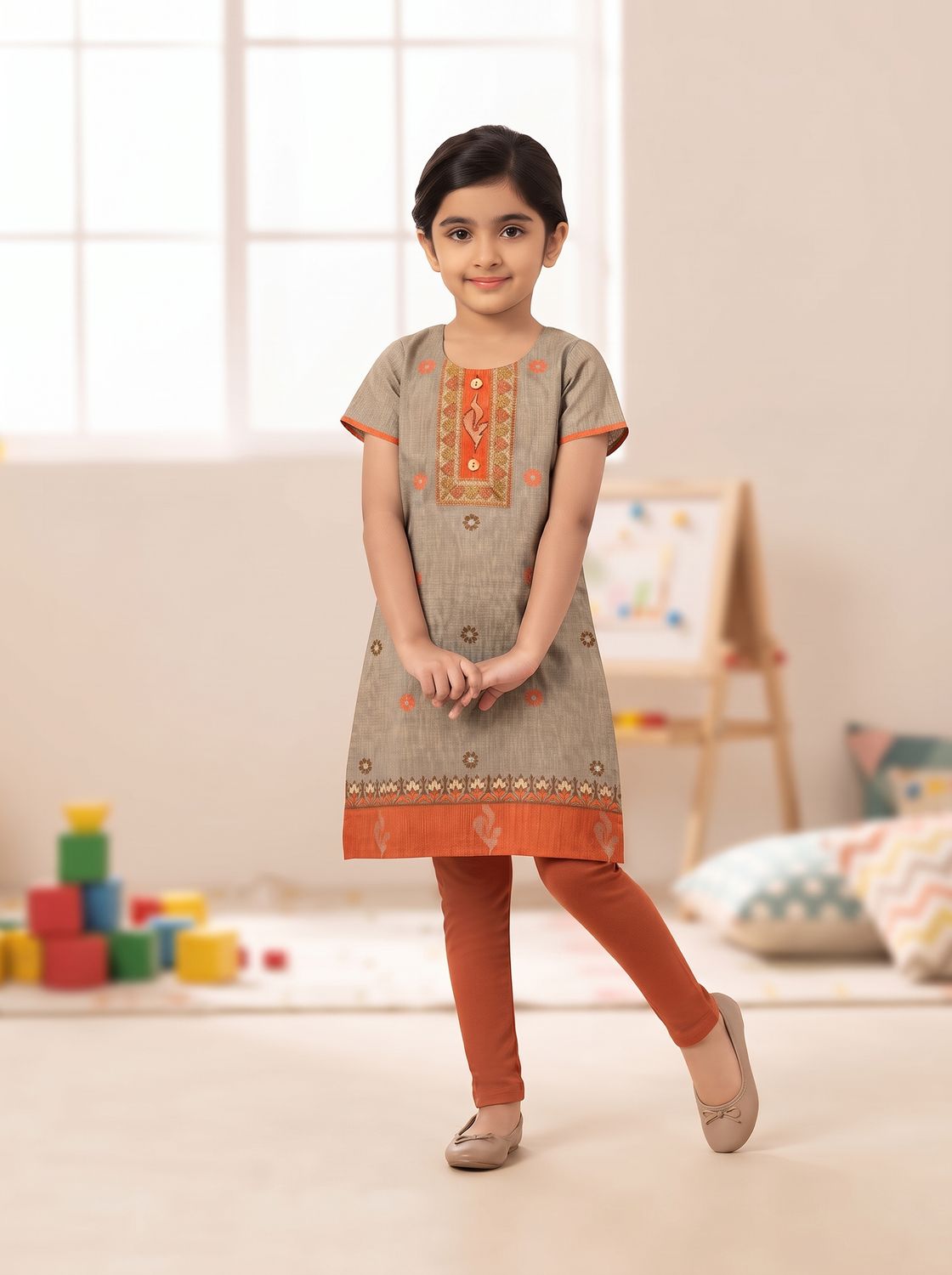 JEEL Children Kurti - Beige