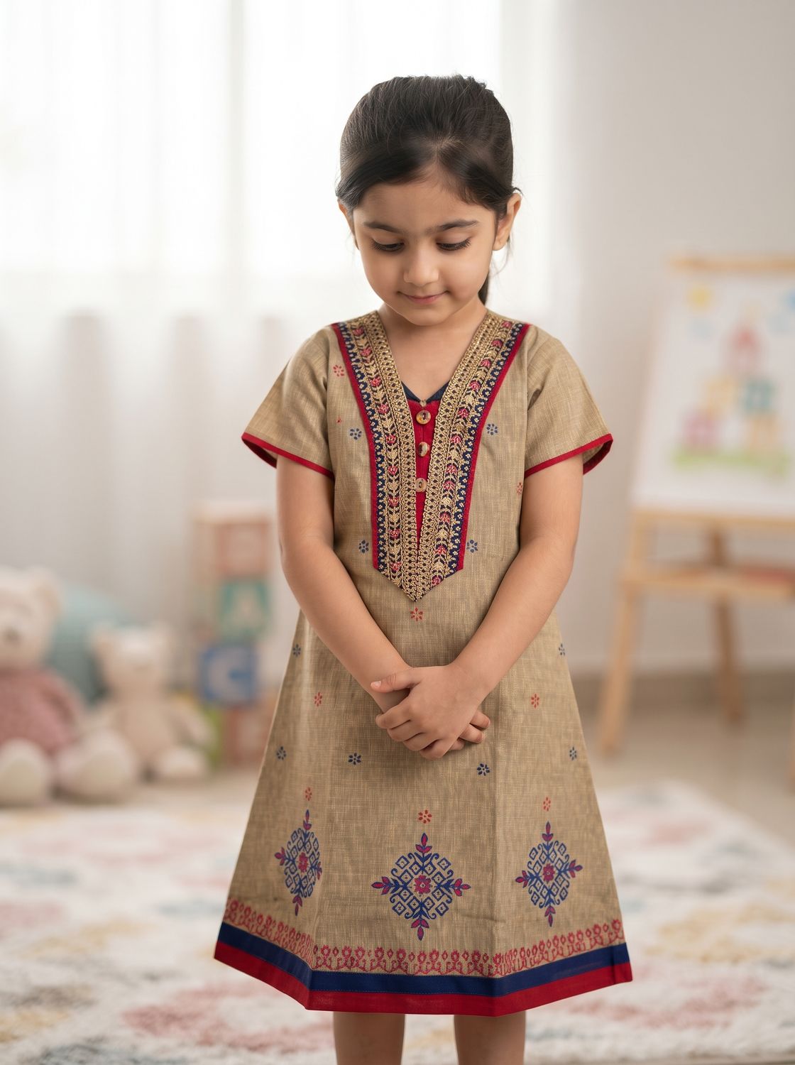 JEEL Children Kurti - Beige