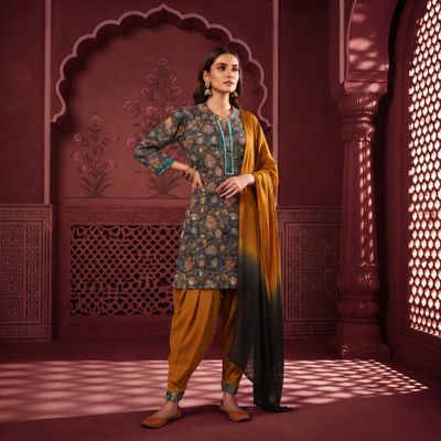 JEEL Punjabi Suit - Afghani Pants with Collar JEEL Punjabi Suit - Afghani Pants with Collar