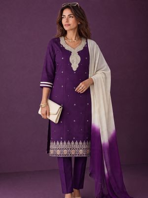 JEEL Punjabi Suit - Wine Purple